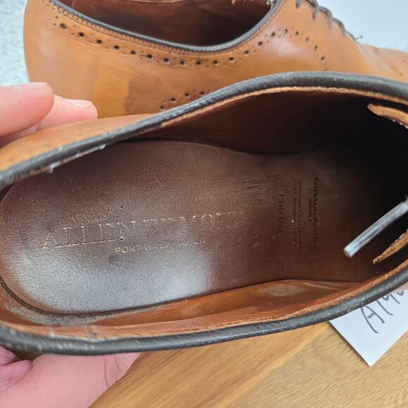 Allen Edmonds Fairfax Brown Wholecut Wingtip Medallion Oxford Dress Shoe Men 10D - Picture 14 of 15